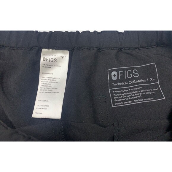 FIGS Technical Collection Scrub Pants Mens Pisco FM4500 Black Xl - Picture 2 of 6
